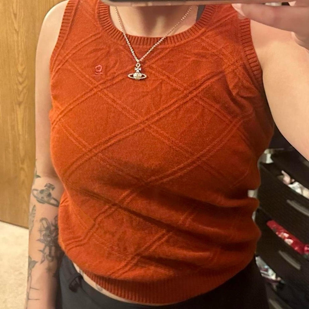 Vintage Montagut Cashmere Sweater Vest Rust Red